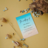 Op het strand bruiloft uitnodiging