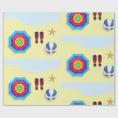 Op het strand cadeaupapier (Vlak)