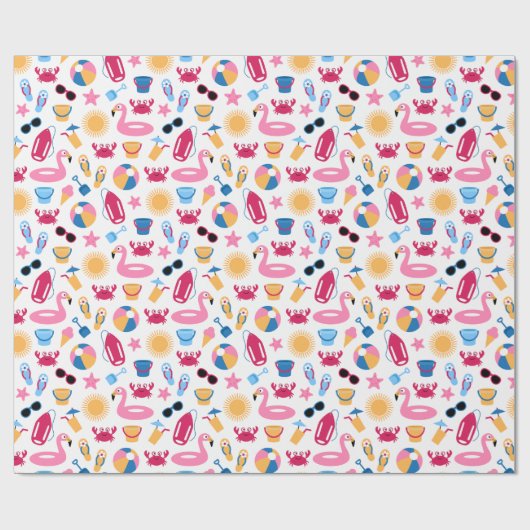 Op het strand cadeaupapier (Vlak)