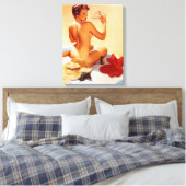 Op het strand canvas afdruk (Insitu (Slaapkamer))