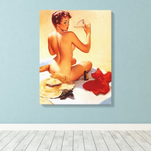 Op het strand canvas afdruk (Insitu (Houten vloer))