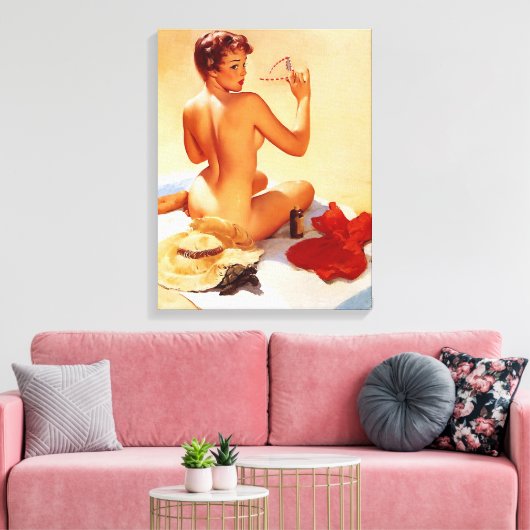 Op het strand canvas afdruk (Insitu (Woonkamer))