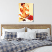 Op het strand canvas afdruk (Insitu (Slaapkamer))