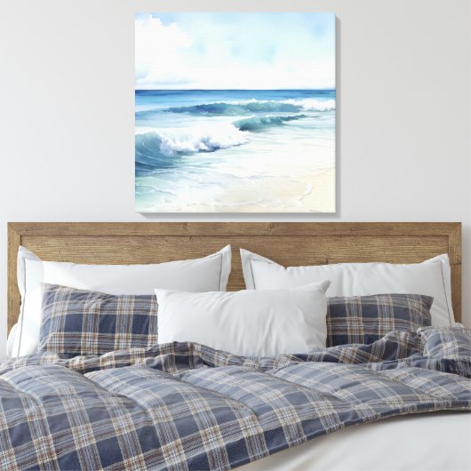 Op het strand Canvas Print (Insitu (Slaapkamer))