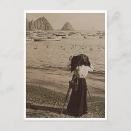 Op het strand, de baai van Avalon, het eiland Cata Briefkaart