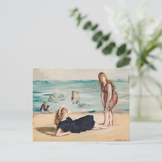 Op het strand | Édouard Manet Briefkaart (Staand voorkant)