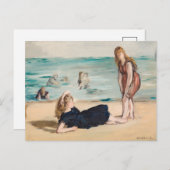 Op het strand | Édouard Manet Briefkaart (Voorkant / Achterkant)