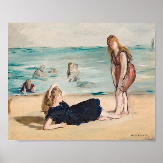Op het strand | Édouard Manet Poster (Voorkant)