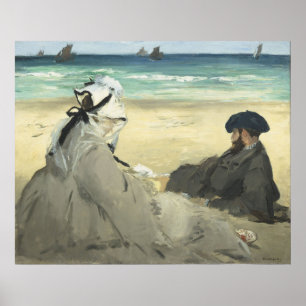 Op het strand Edouard Manet Poster