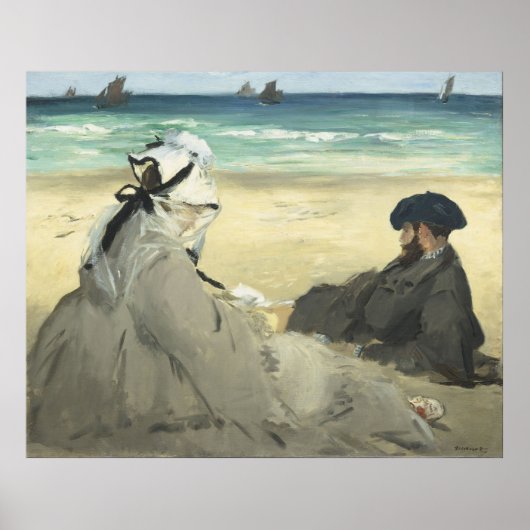 Op het strand Edouard Manet Poster (Voorkant)