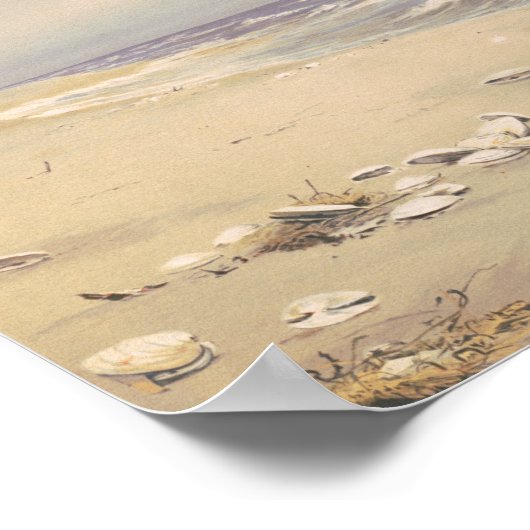 Op het strand | Fidelia Bridges Poster (Hoek)