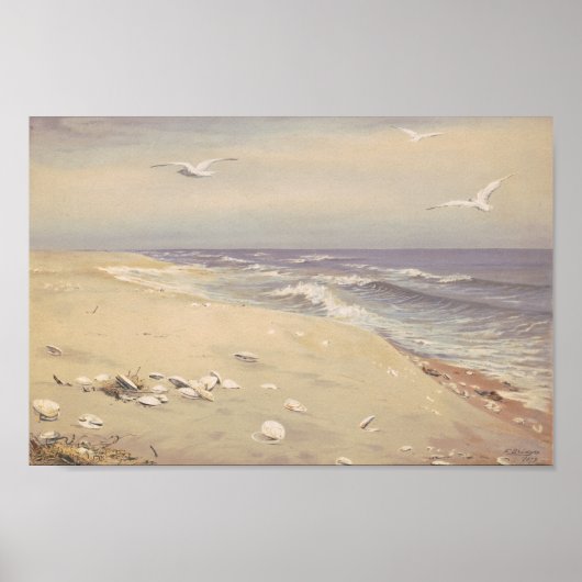 Op het strand | Fidelia Bridges Poster (Voorkant)