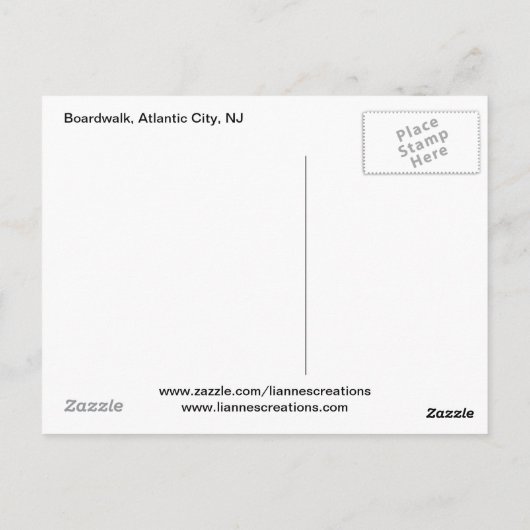 Op het strand in Atlantic City Briefkaart (Achterkant)