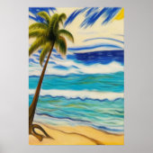 Op het strand in de zomer | AI Art Poster (Voorkant)