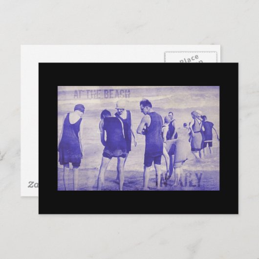 Op het strand in juli briefkaart (Voorkant / Achterkant)