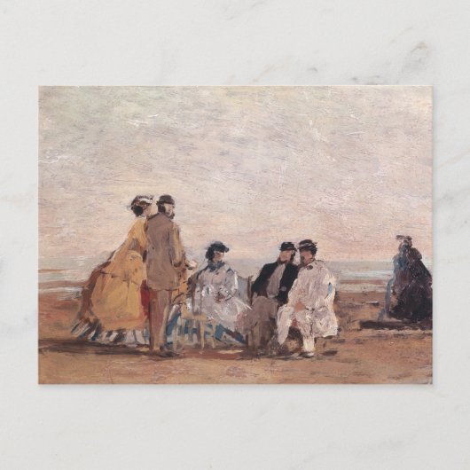 Op het strand in Trouville, c.1865 Briefkaart (Voorkant)