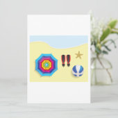 Op het strand kaart (Staand voorkant)