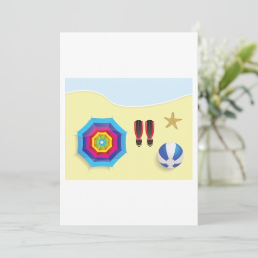 Op het strand kaart (Staand voorkant)