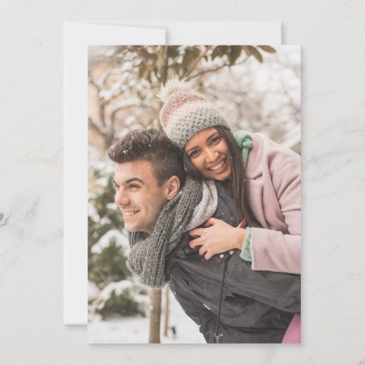 Op het strand Kust Nautische foto bruiloft Kaart (Achterkant)
