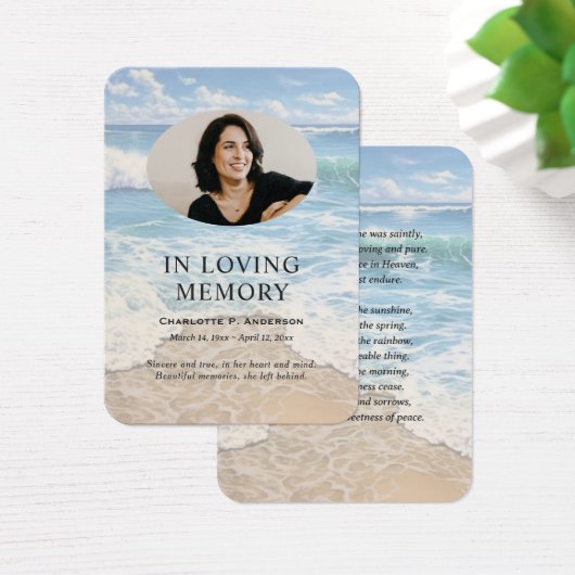 Op het strand Memorial Gebed Fotokaarten Visitekaartje (Bureau)