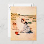 Op het strand. Moederdag Fine Art Briefkaarten (Voorkant / Achterkant)