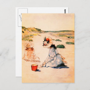 Op het strand. Moederdag Fine Art Briefkaarten