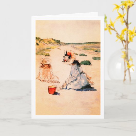 Op het strand. Moederdag Fine Art Kaart (Gele Bloem)