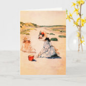 Op het strand. Moederdag Fine Art Kaarten (Gele Bloem)