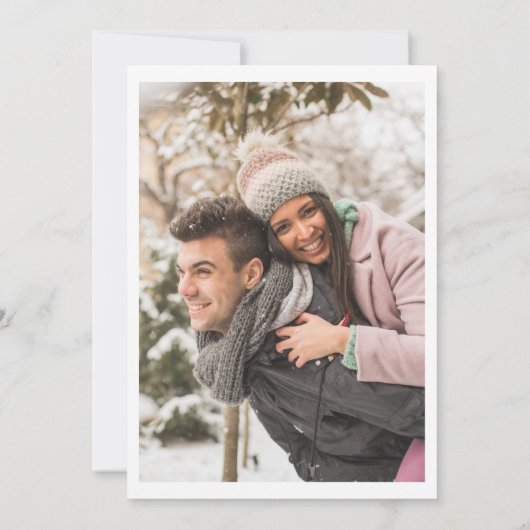 Op het strand nautische foto bruiloft kaart (Achterkant)
