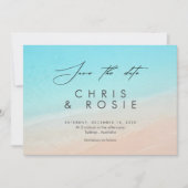 Op het strand, nautische meer bruiloft Save the da Date (Voorkant)