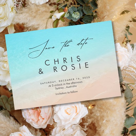 Op het strand, nautische meer bruiloft Save the da Save The Date