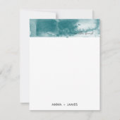 Op het strand oceaan Waterverf zomerbruiloft Notitiekaartje (Voorkant)