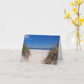 Op het strand!  op een kaart (Gele Bloem)
