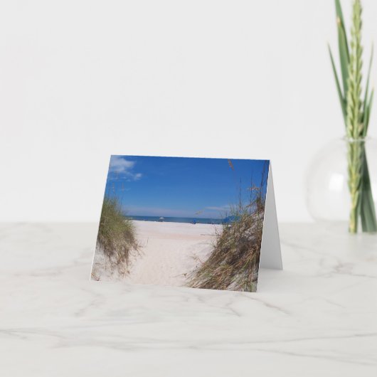 Op het strand!  op een kaart (Voorkant)