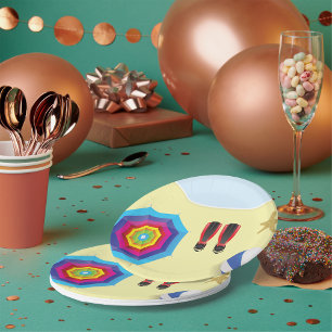 Op het strand papieren bordje