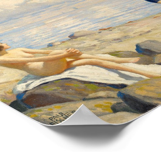 Op het strand | Paul Fischer Poster (Hoek)