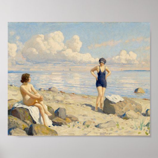 Op het strand | Paul Fischer Poster (Voorkant)