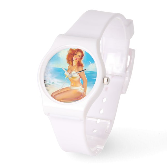 Op het strand pin up horloge (Hoek)