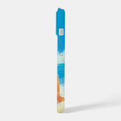 Op het strand pin up iPhone 15 case (Linkerkant)