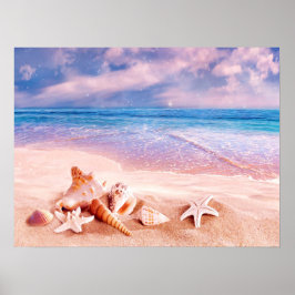 Op het strand poster