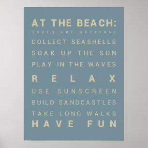 Op het strand - regels van het winkelcentrum poster