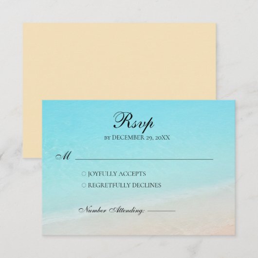 Op het strand rsvp (Voorkant / Achterkant)