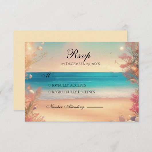 Op het strand rsvp (Voorkant / Achterkant)