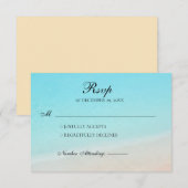 Op het strand rsvp kaartje (Voorkant / Achterkant)