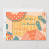 Op het strand Save the Date-aankondiging Kaart (Voorkant)