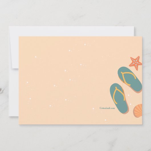 Op het strand Save the Date-aankondiging Kaart (Achterkant)