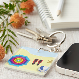 Op het strand sleutelhanger