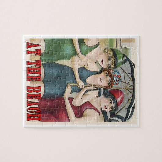 Op het strand, stijl legpuzzel (Horizontaal)