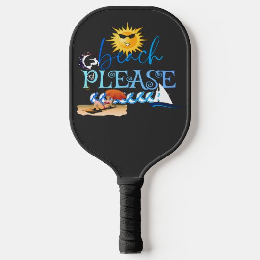 Op het strand stijlvol pickleball paddle (Voorkant)