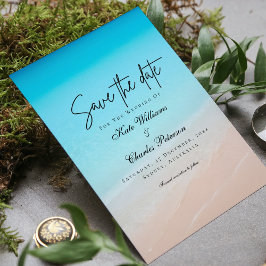 Op het strand, strand bruiloft Save The Date Kaart